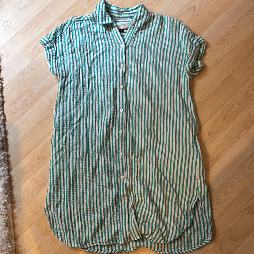Universal Thread Green and White Striped Dress